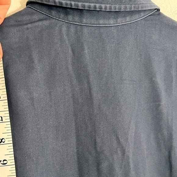 J. Jill Blue Utilitarian Frock Collared Shirt Shift MIDI Dress Size Small - Picture 14 of 15